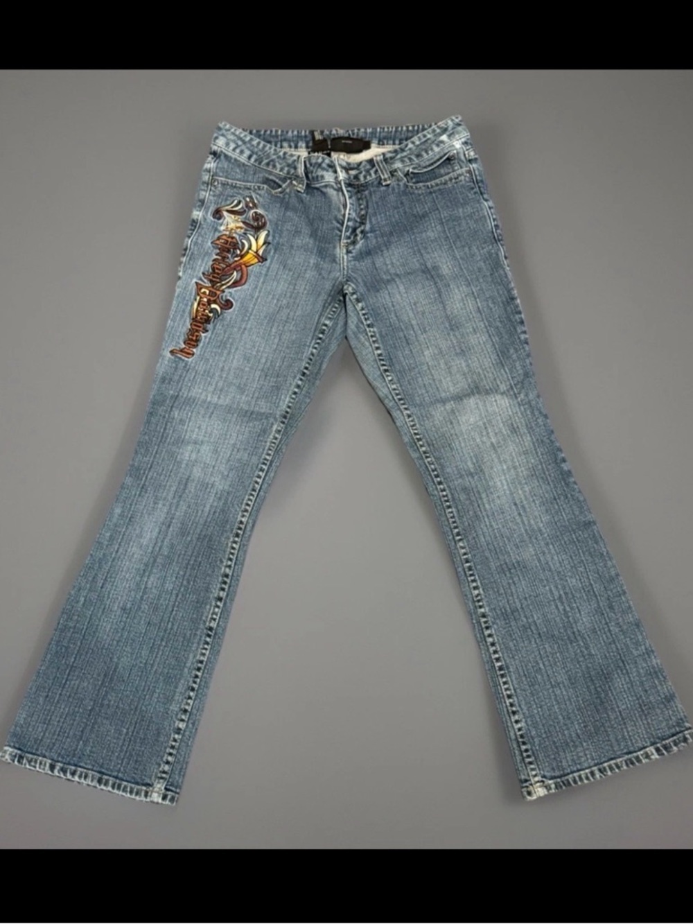 Vintage Harley-Davidson Jeans Womens 6 Petite Y2K Embroidered - Picture 1 of 7